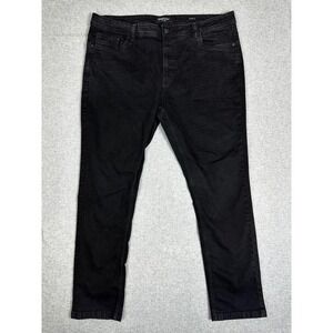 Kenneth Cole New York Jeans Mens 44x32 Black Tapered Fit Stretch Denim 5 Pocket